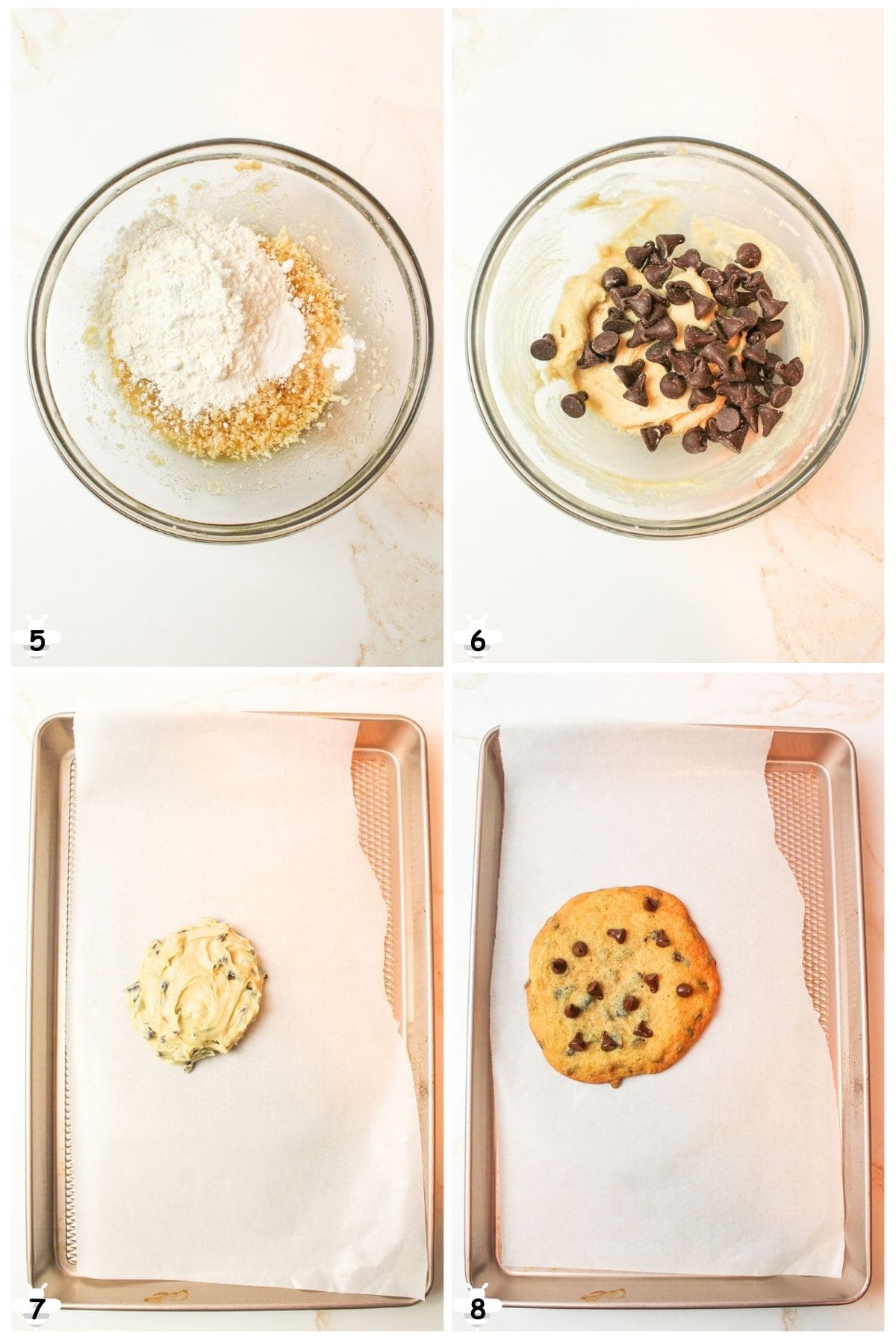 add dry ingredients then fold in chocolate, shape and bake.