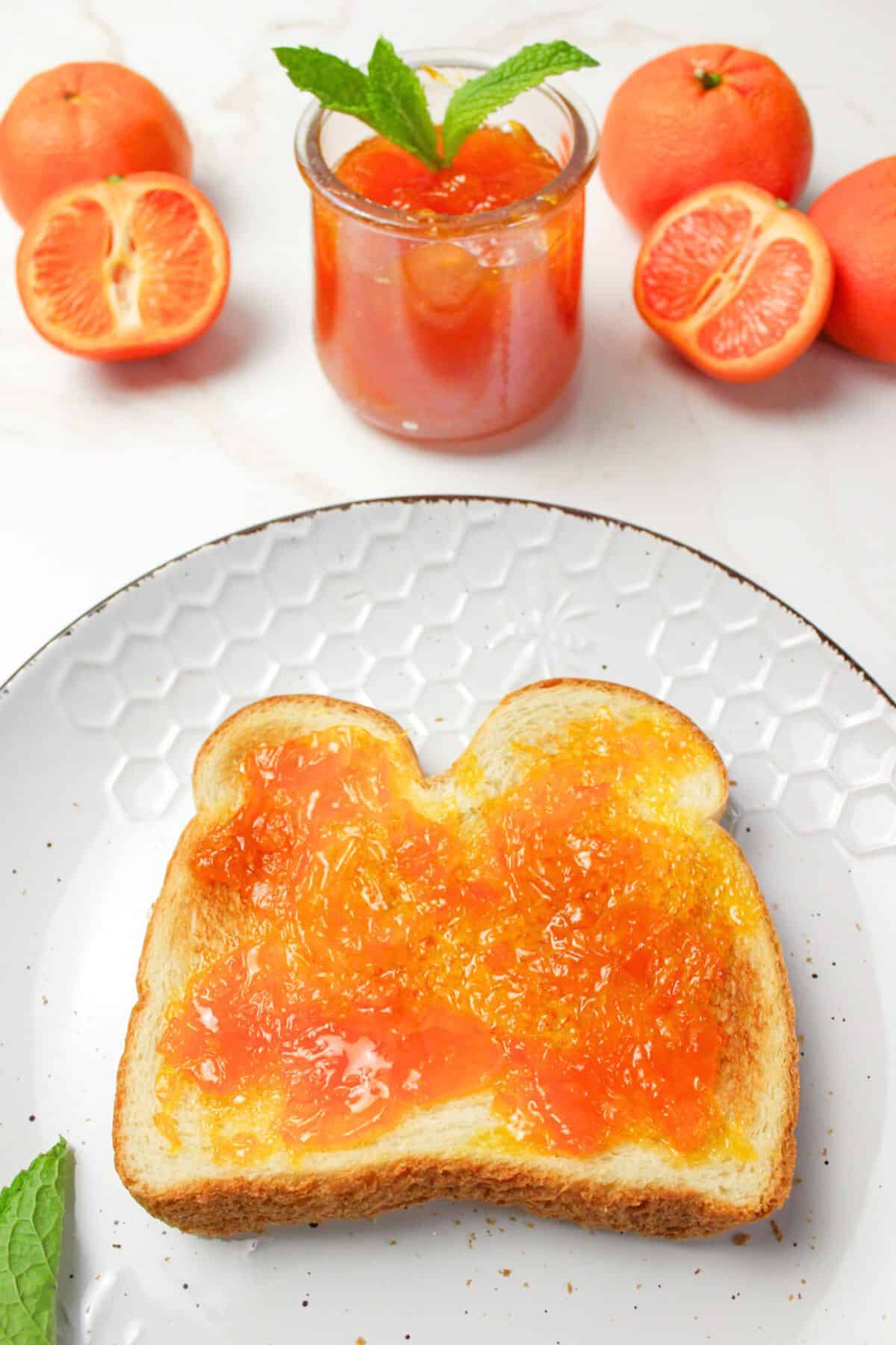 orange marmalade on toast.