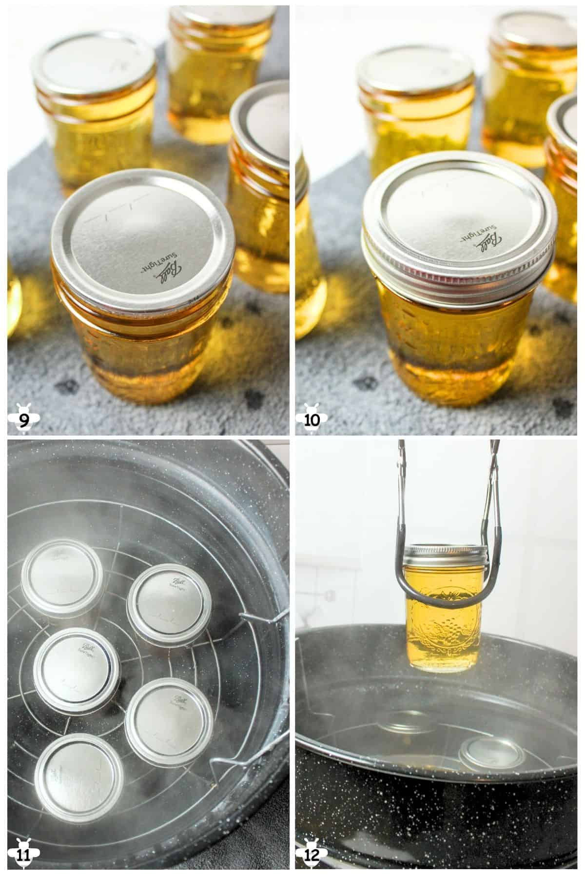 add lids and rings then process jars.