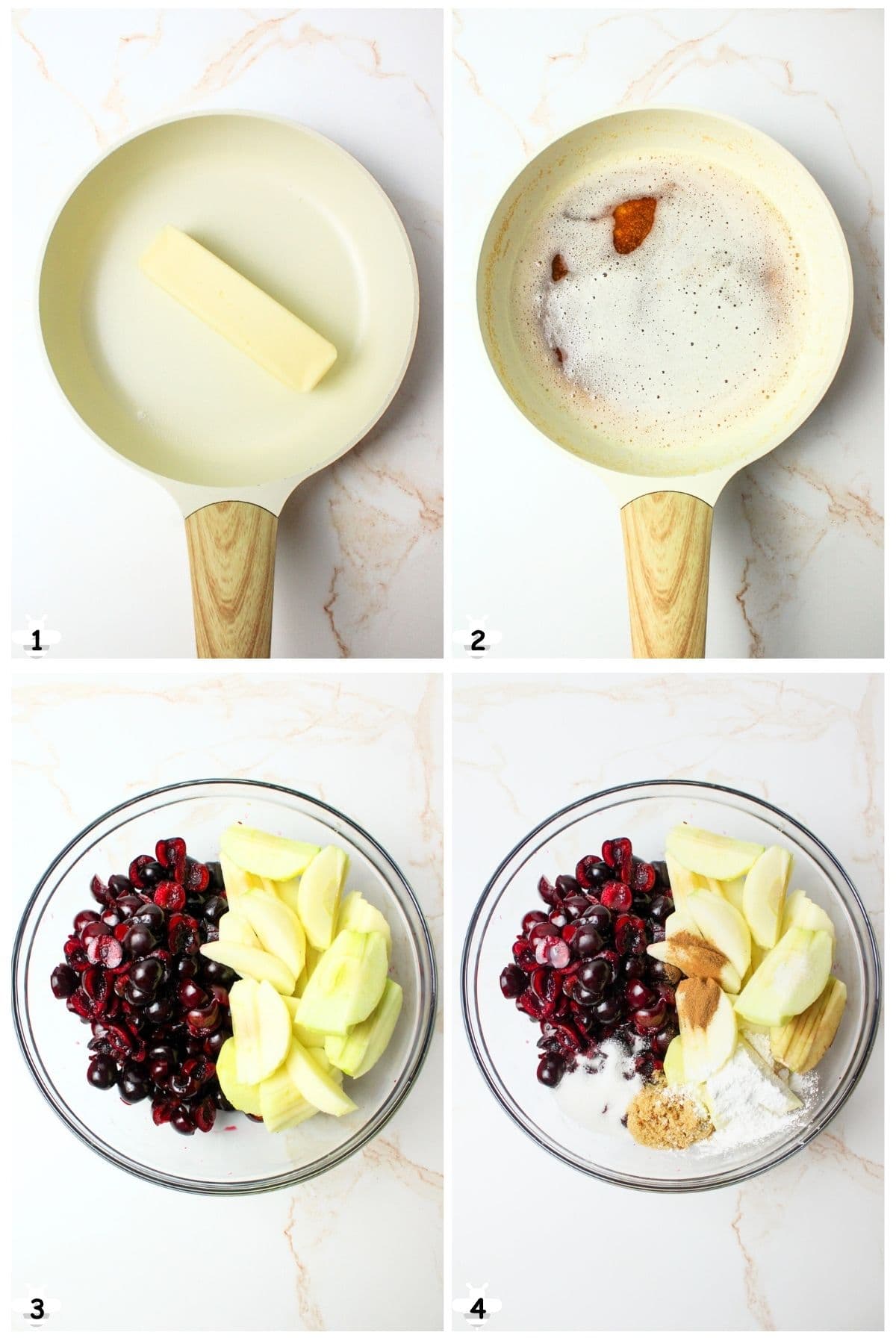 brown your butter and mix your filling ingredients together.