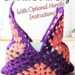 promotional graphic for crochet bento bag.