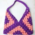 crochet bento bag flat laying.