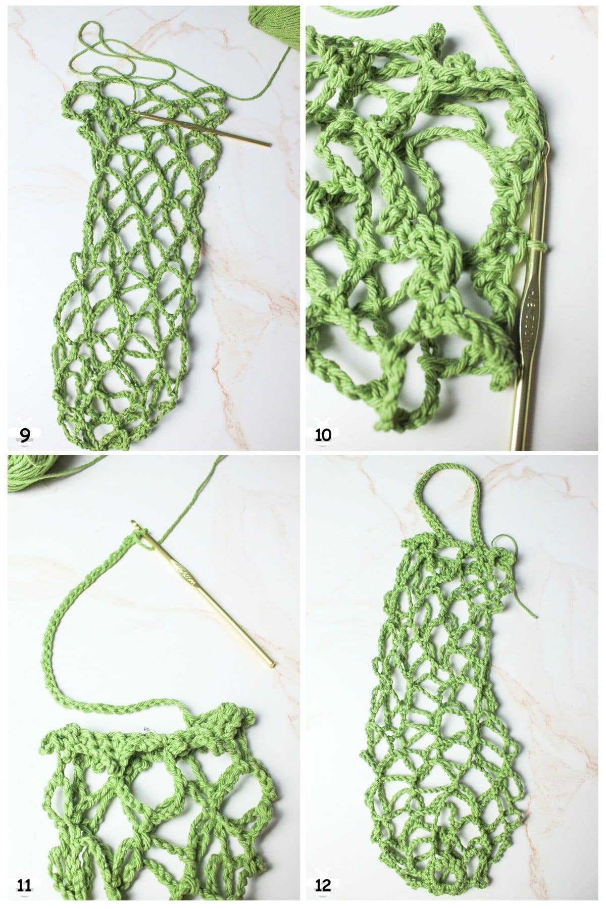 when desired length, add top edge and handle or loop for hanging.