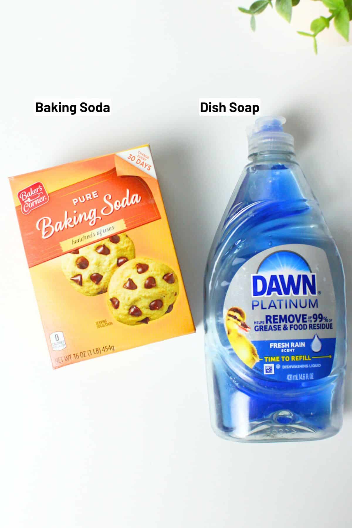 labeled materials needed to make diy cleaning paste.
