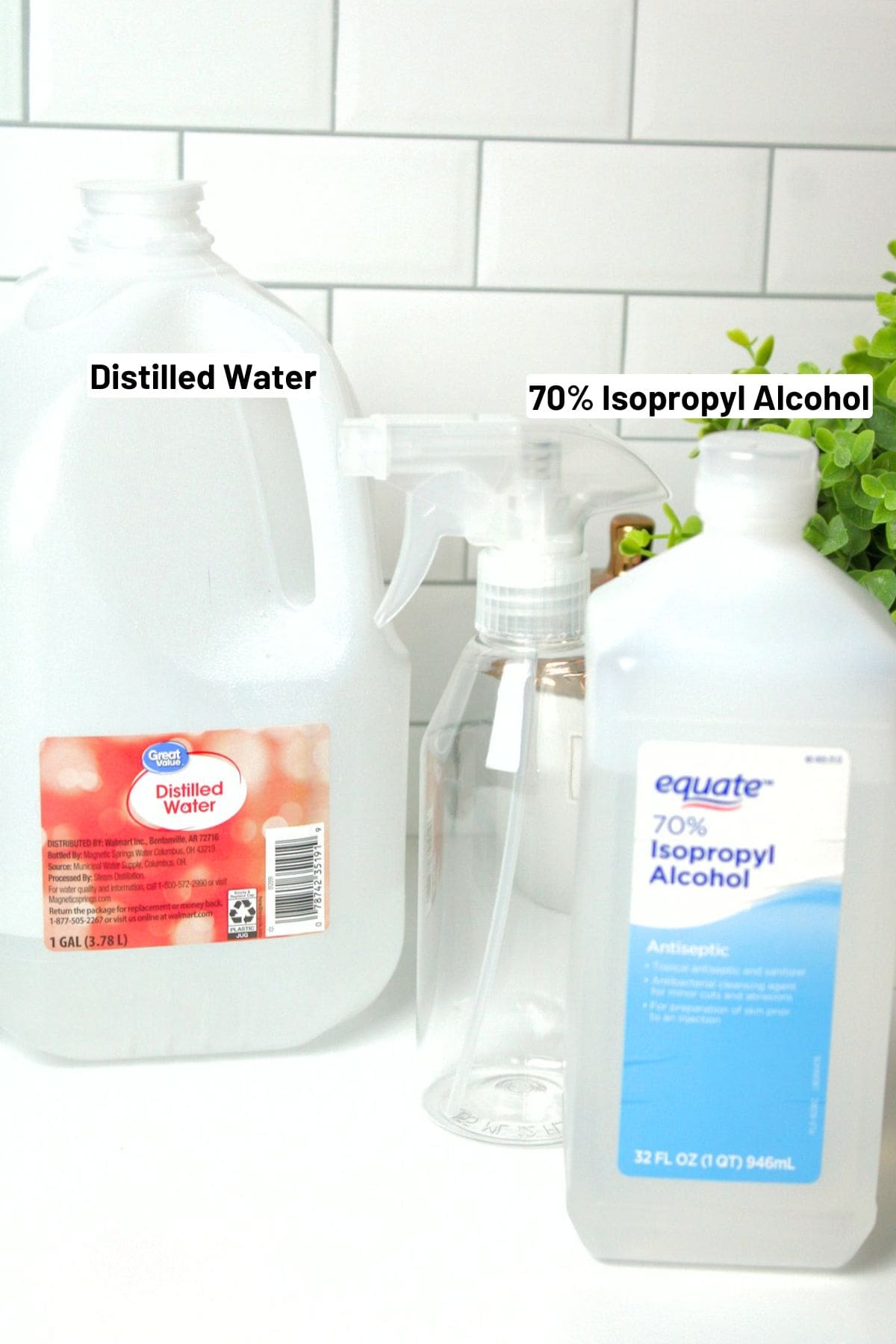labeled materials needed to make disinfectant.