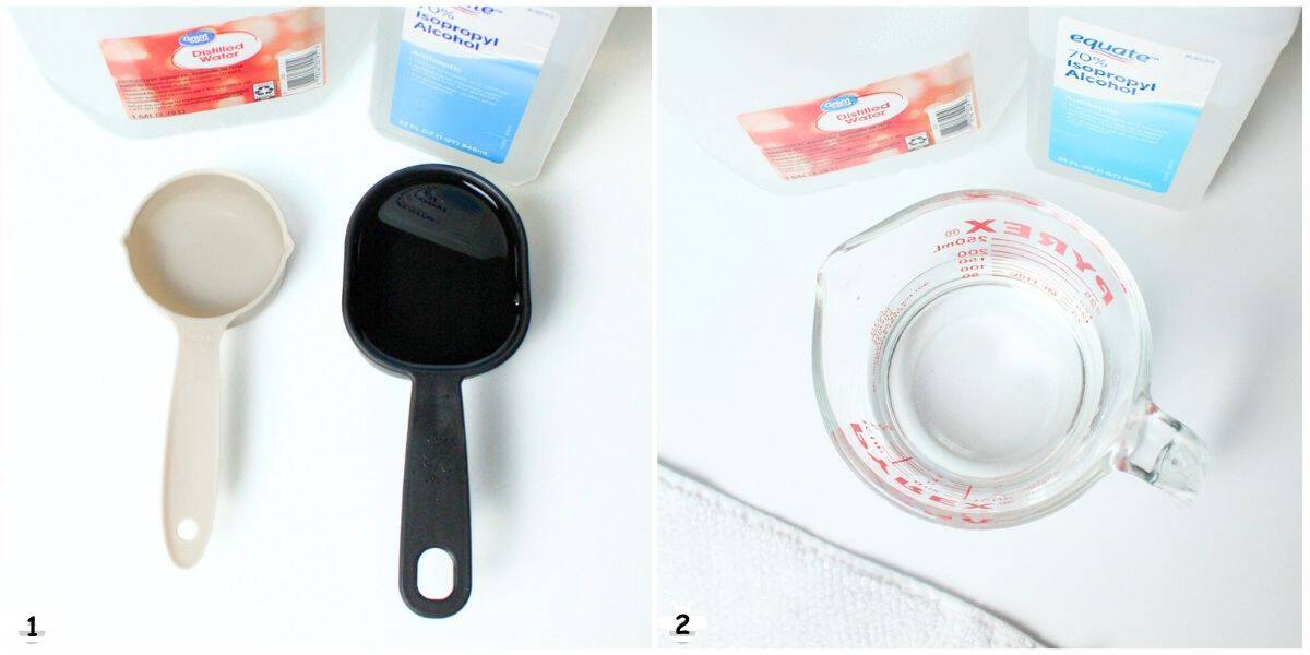 measure out ingredients and mix together to combine.