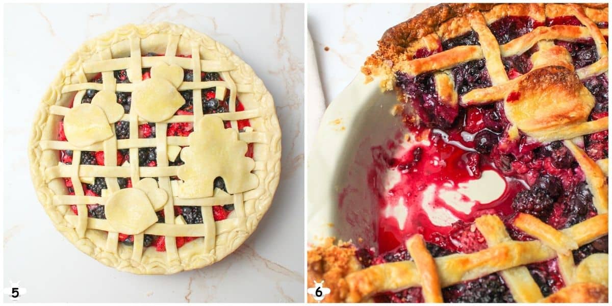 top with crust and bake until golden, chill and serve.