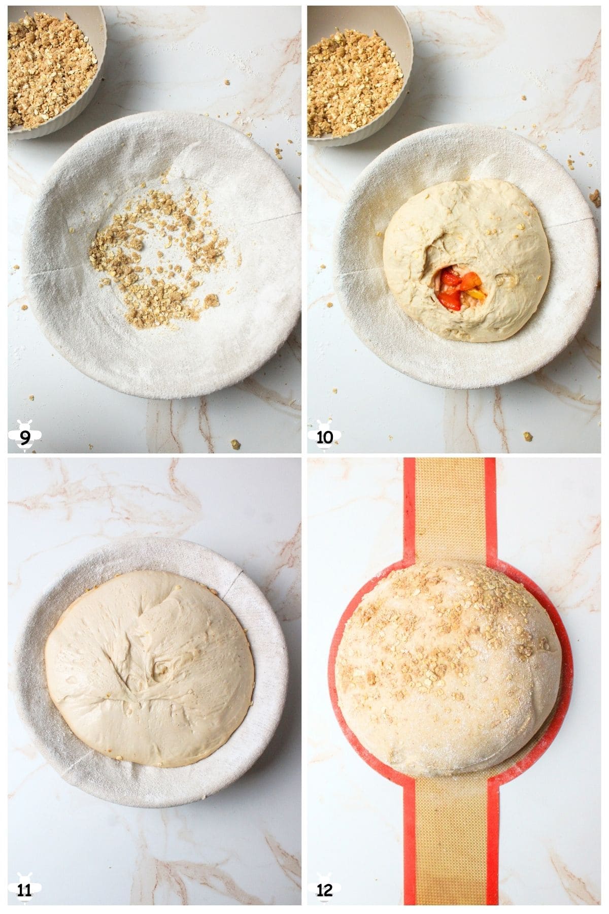 flour a bowl and add your shaped dough, rise overnight and place onto parchment sling.