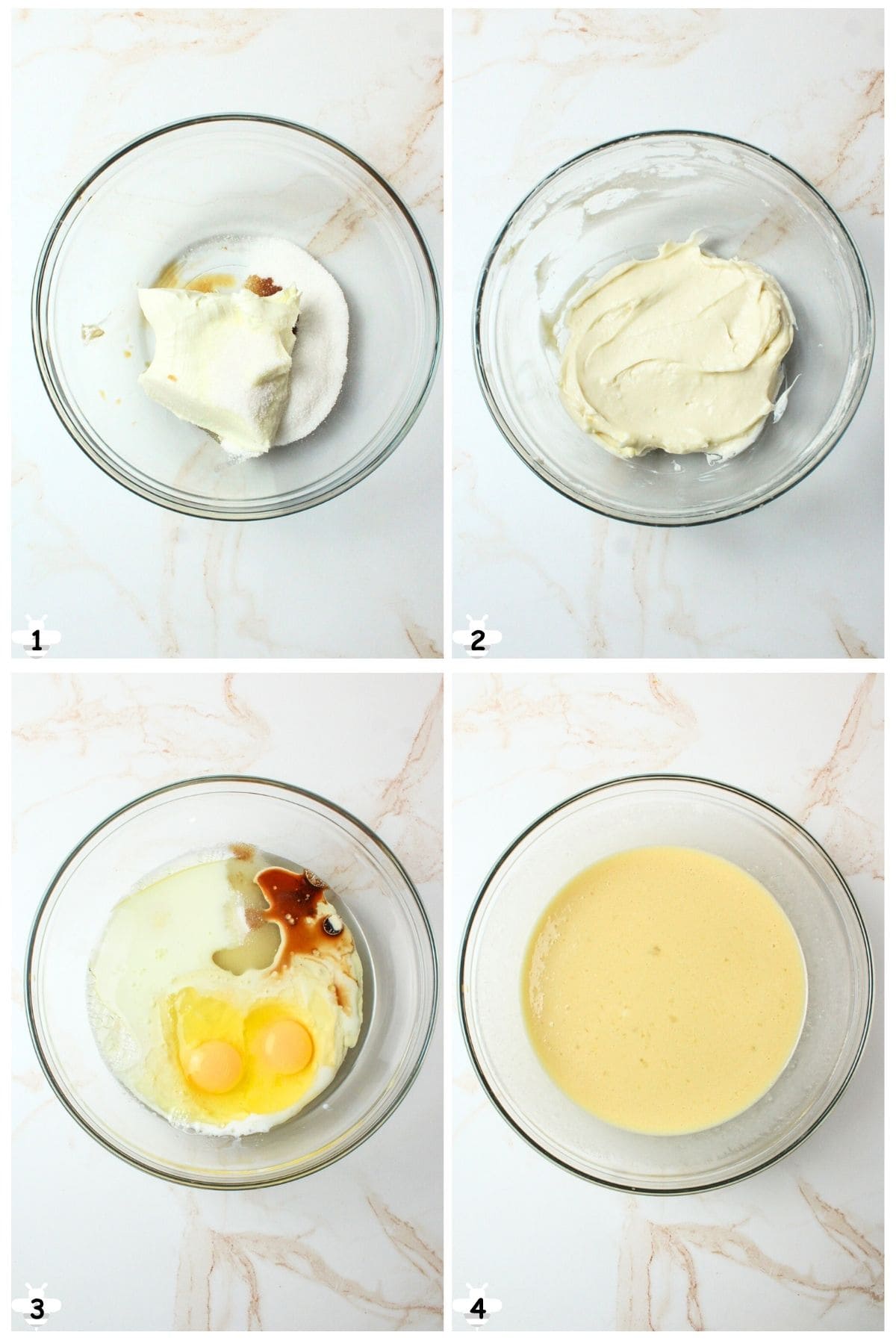 mix filling, and in other bowl mix wet ingredients for muffins.