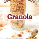 promotional graphic for sourdough granola.