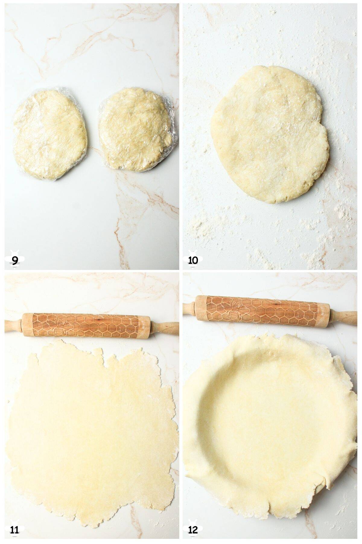 wrap and chill then roll and press into pie plate.