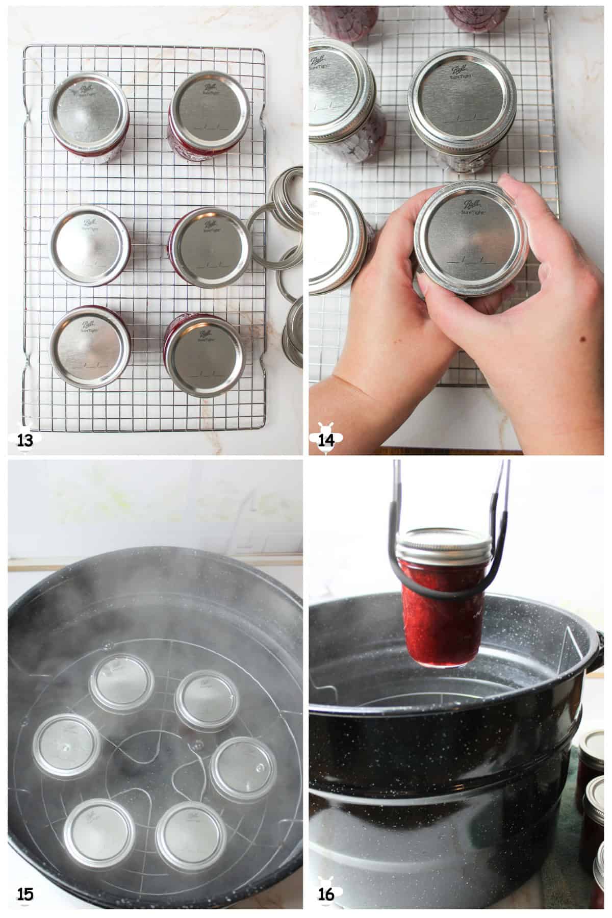 add lids and rings, process and remove.