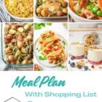 meal plan with shopping list graphic.