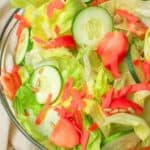 iceberg salad in a bowl.