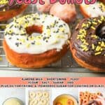 promotional graphic for dairy free yeast donuts.
