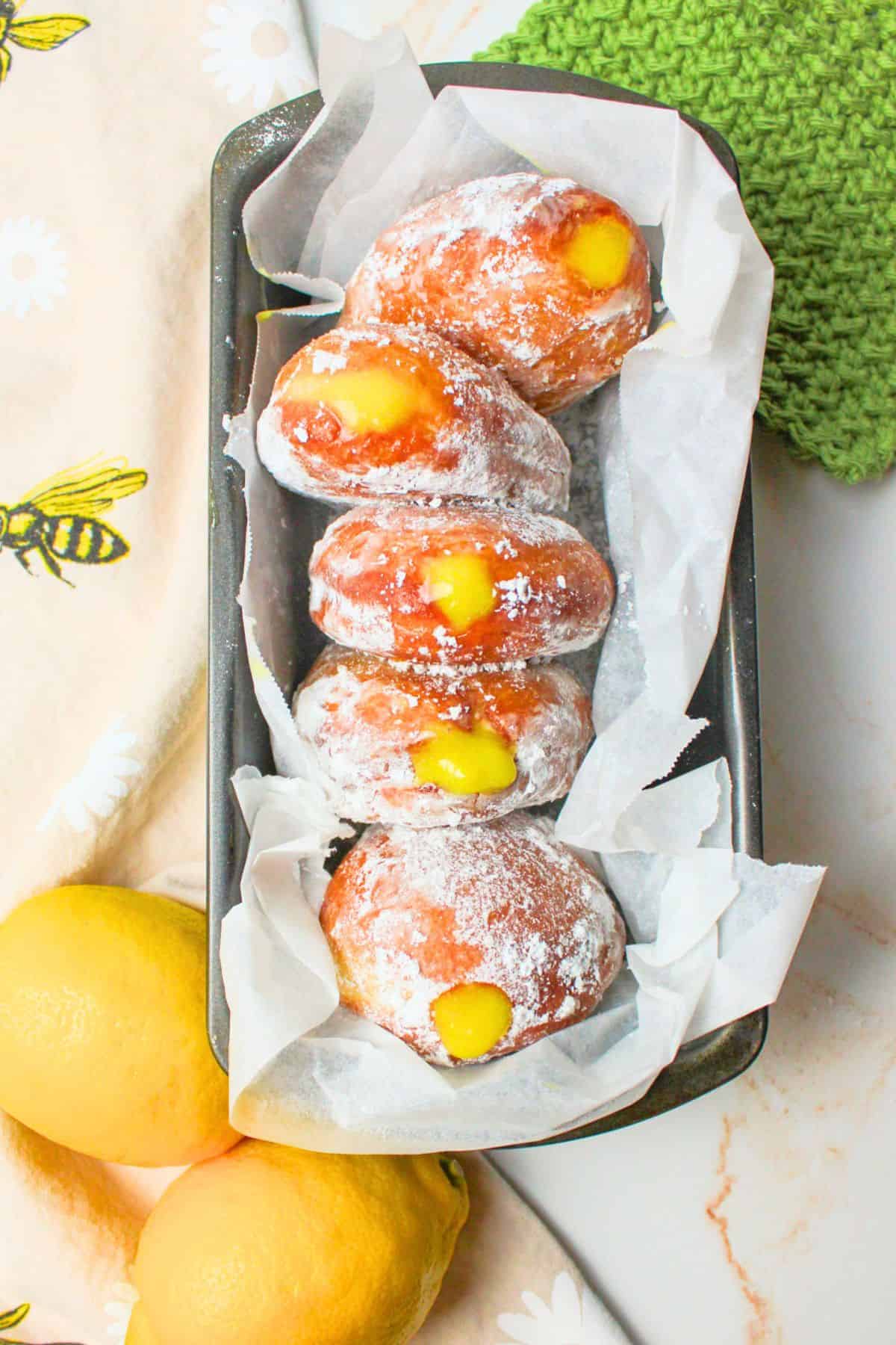 lemon curd filled donuts.