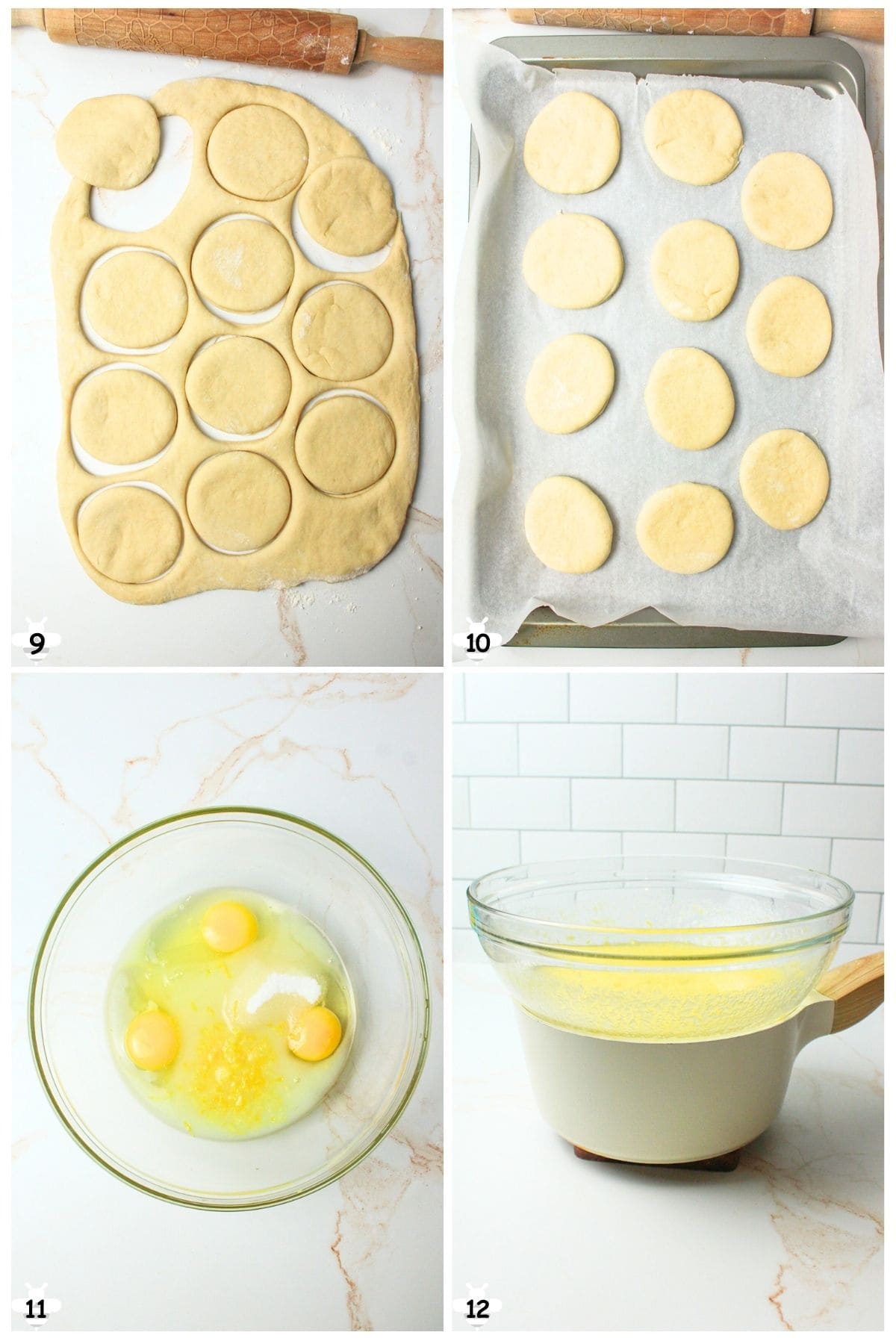 cut into shape and let rise while making lemon curd.