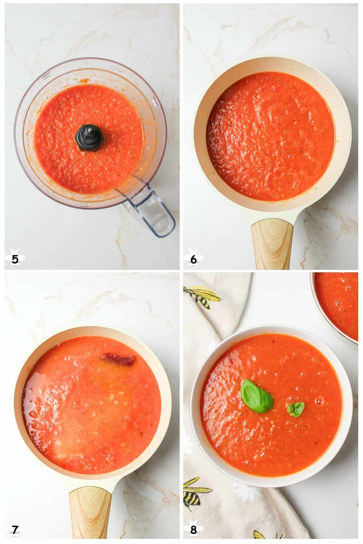 blend mixture and return to pot add ingredients, simmer and serve.