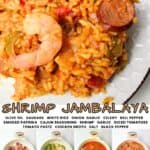 promotional graphic for shrimp jambalaya.