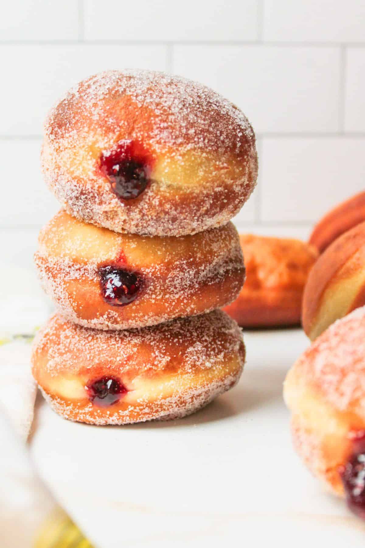 raspberry filled sourodugh donuts.