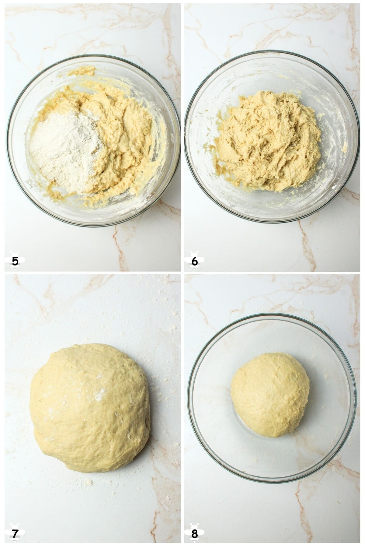 add flour, knead until elastic and proof dough.