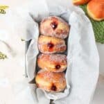 raspberry filled sourdough donuts.