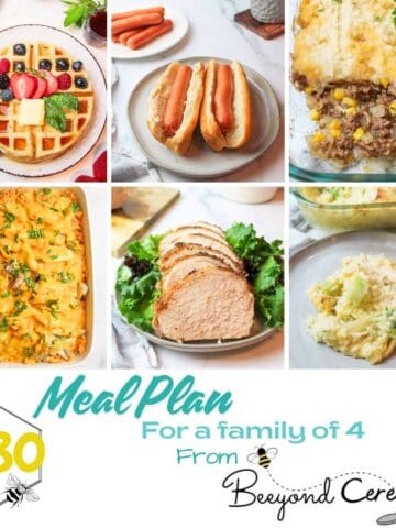 $180 meal plan for a family of 4 from beeyond cereal.