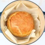baked no knead bread in a dutch oven.