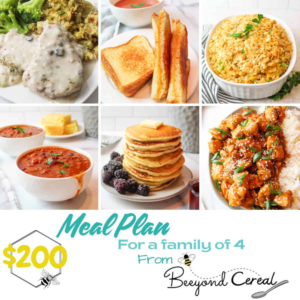 $200 Monthly Meal Plan for Family of 4 - BeeyondCereal