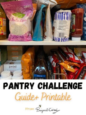 pantry challenge guide and printable.