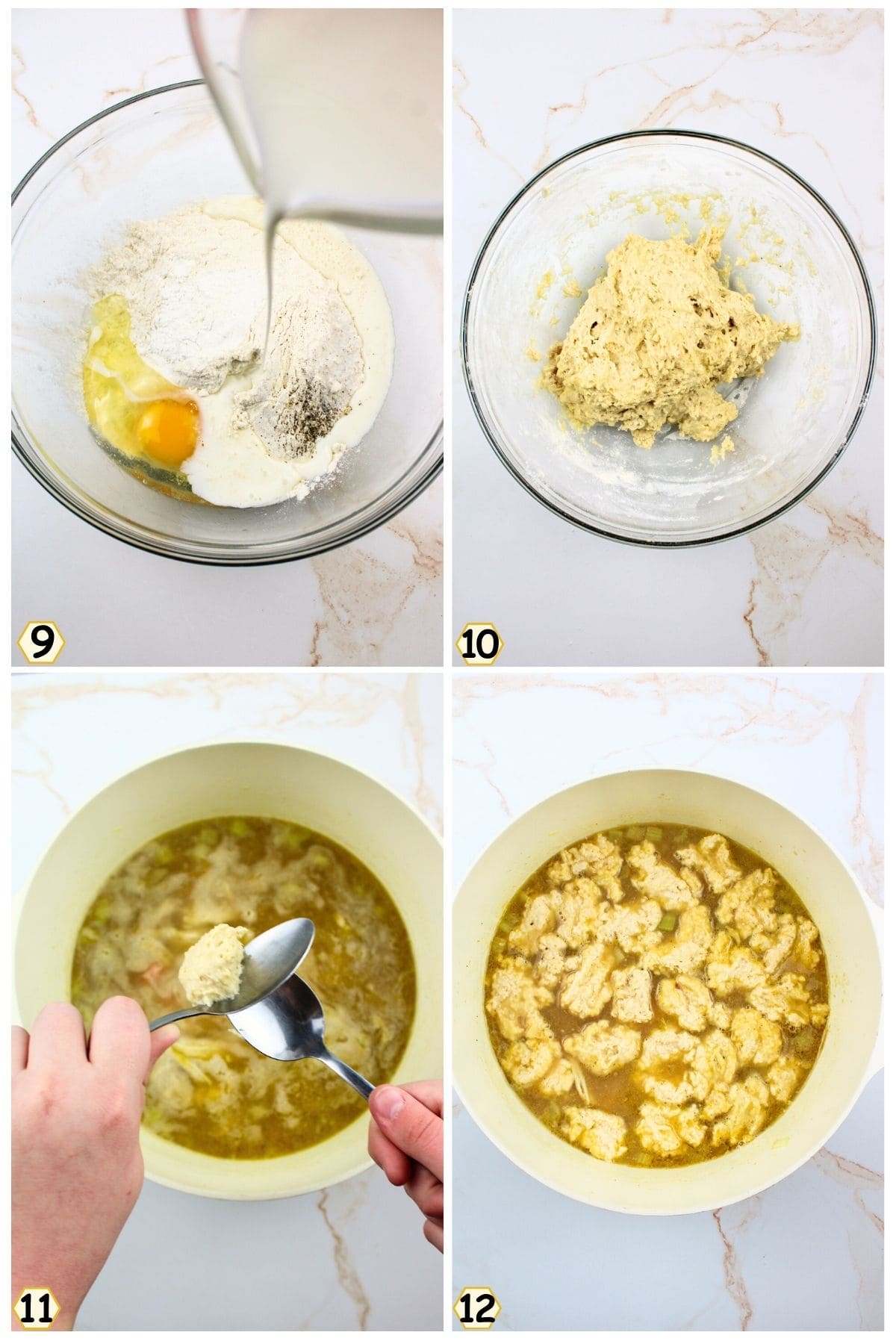 make dumpling dough and drop into the soup.