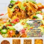 promotional graphic for walking taco casserole.