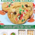 promotional graphic for christmas kitchen sink cookies.