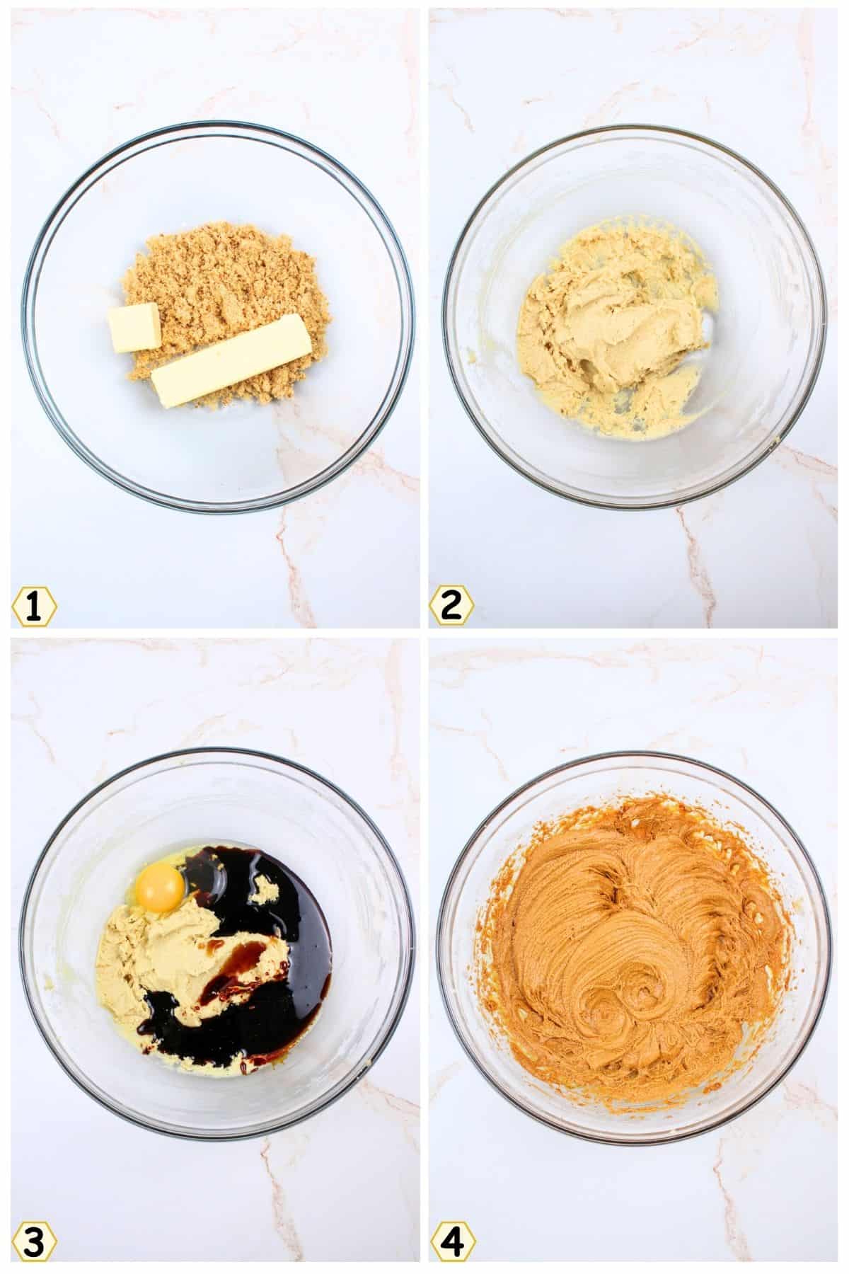 cream butter and add egg and molasses.