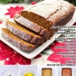 promotional graphic for gingerbread loaf.
