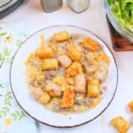 tater tot casserole on plate.